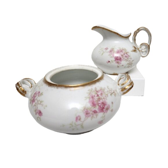 Antique CH Field Haviland Limoges GDA France Porcelain Cream Pitcher/Sugar Dish - Picture 4 of 14